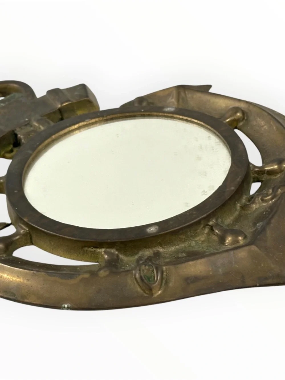 Vintage 1970s PWF Brass Anchor Wall Mirror 12.75” Nautical